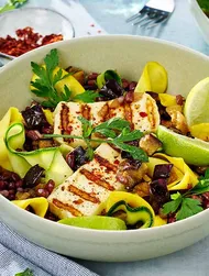 Insalata di zucchine, azuki e melanzane