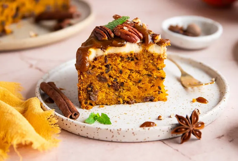 Carrot Cake vegana con crema di anacardi