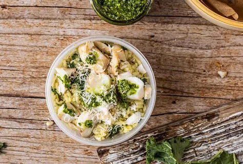 Risotto con cavolo riccio e merluzzo