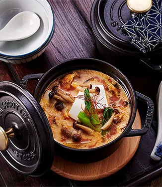 Stufato di kimchi con latte di soia