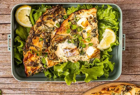 Torta salata di merluzzo con patata dolce
