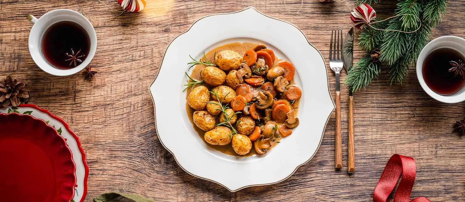 Stufato vegetariano di funghi e birra scura