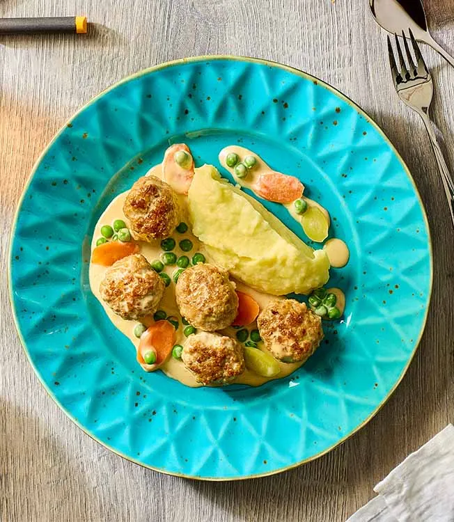 Sformato di polpette con purè
