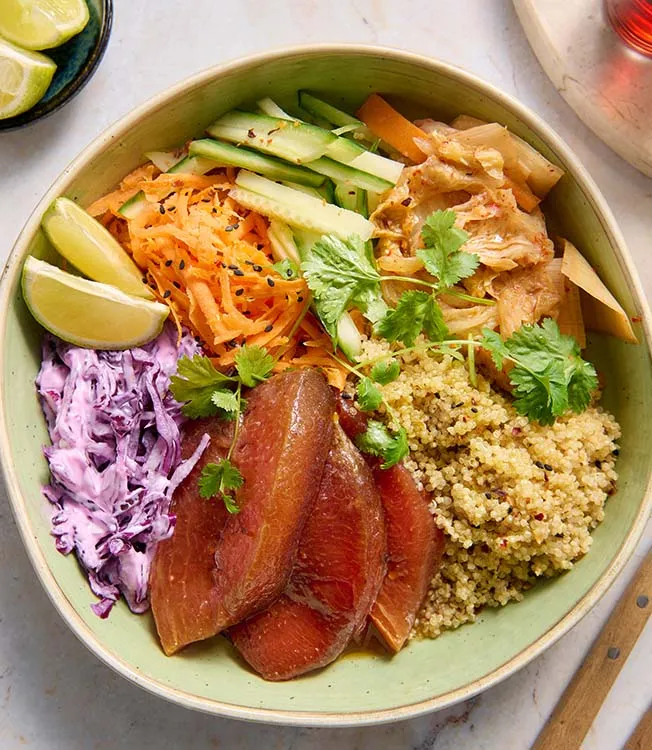 Ceviche con anguria e quinoa