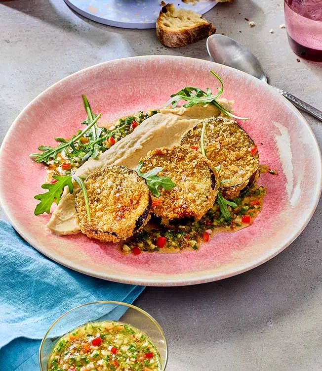 Piccata di melanzane con salsa ponzu piccante