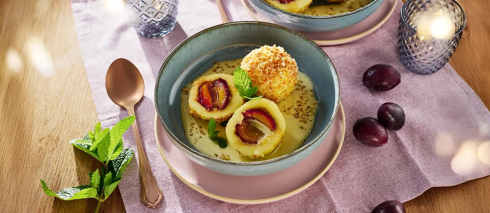 Gnocchi boemi con prugne e panko