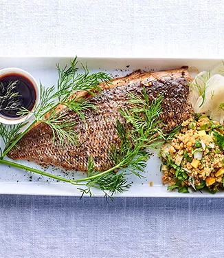 Filetto di sarago con salsa Ponzu di soia agli agrumi