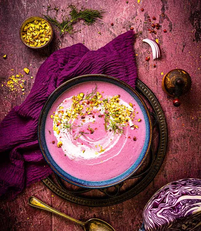 Zuppa cremosa a base di cavolo cappuccio