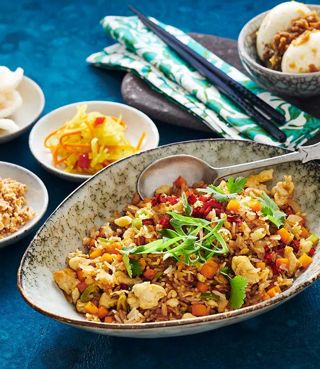 Riso con uovo fritto