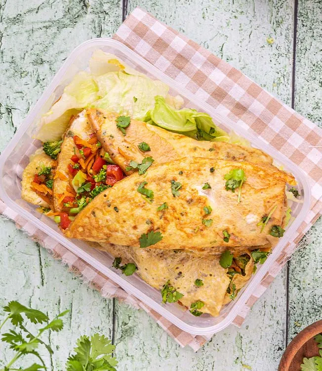 Omelette asiatica con verdure saltate