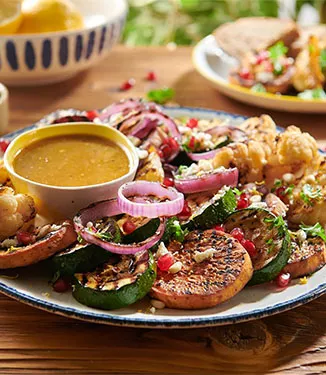 Verdure grigliate con insalata di feta