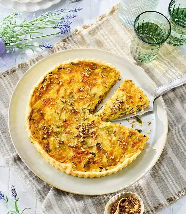 Quiche Lorraine con porri e pancetta