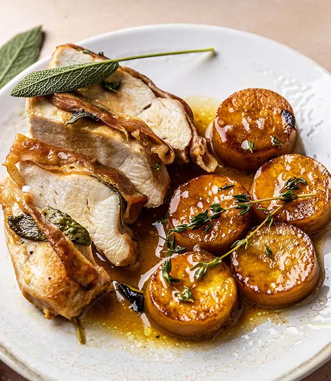 Fonduta di patate con pollo