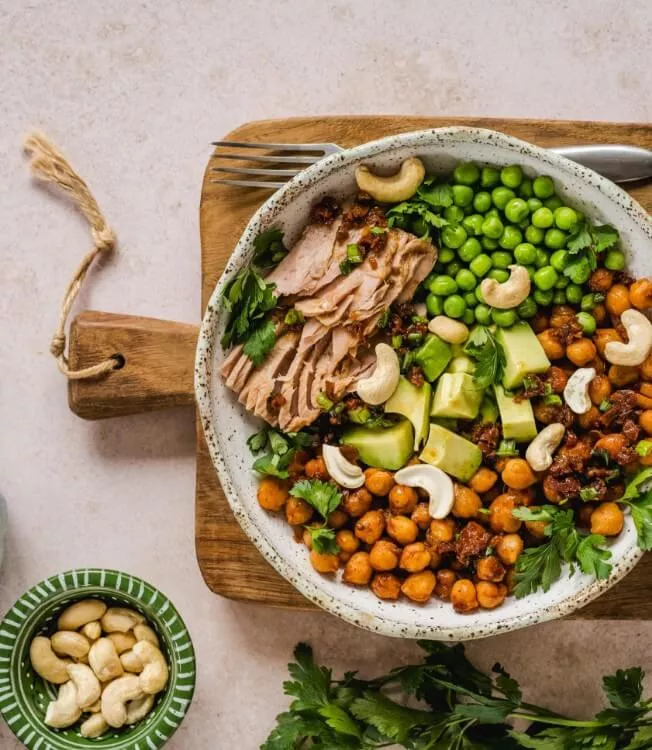 Bowl di ceci caramellati in marinata teriyaki