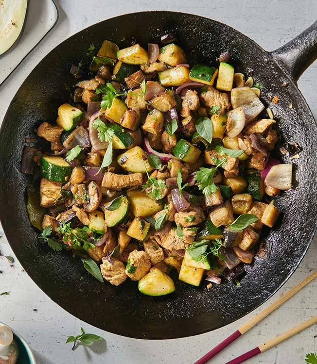 Pollo al curry verde saltato in stile thai