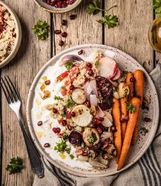 Cous Cous con verdure grigliate e squisita burrata