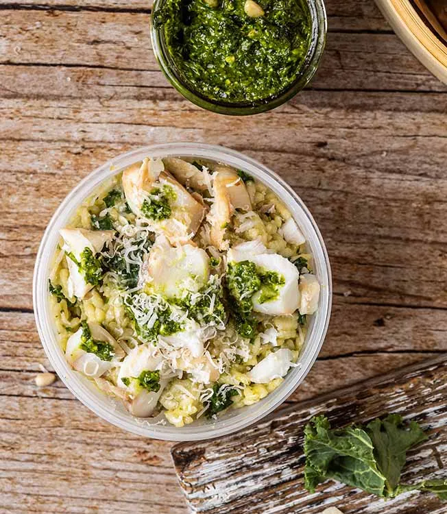 Risotto con cavolo riccio e merluzzo