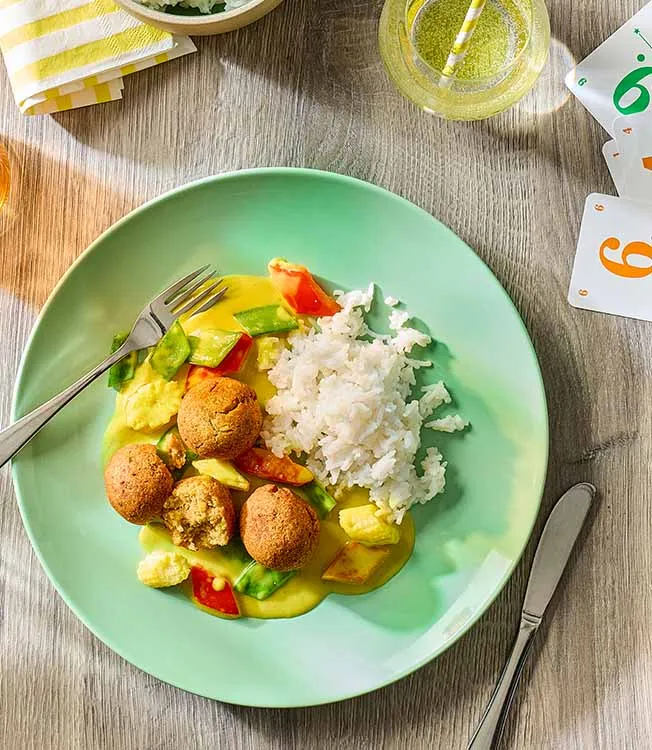 Polpette di lenticchie con salsa al curry